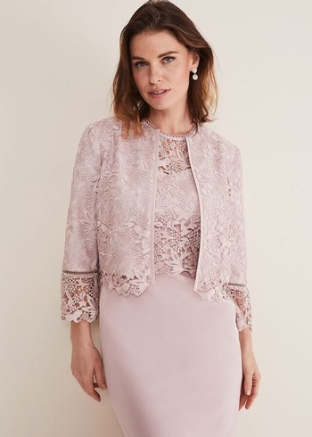 Phase Eight Isabella Lace Jackets Rose Australia | DE6137958